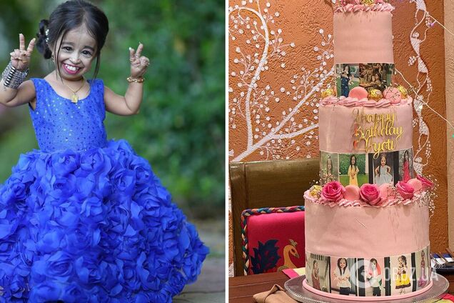 Самая низкая женщина в мире Джиоти Амге отпраздновала 30 лет: торт был больше ее. Фото и видео