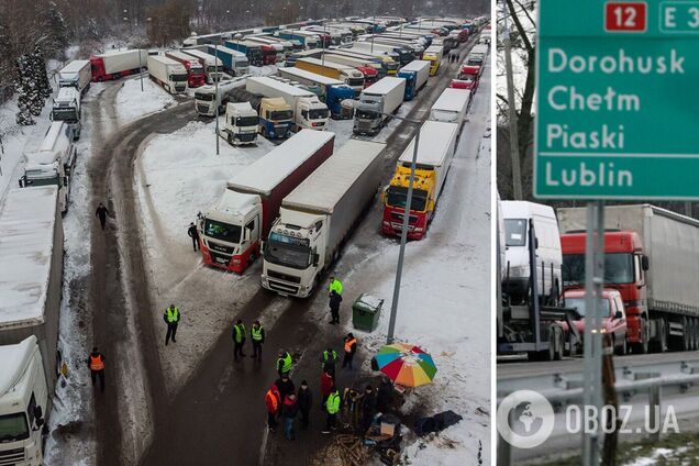 Блокада польских перевозчиков в Дорогуске возобновилась