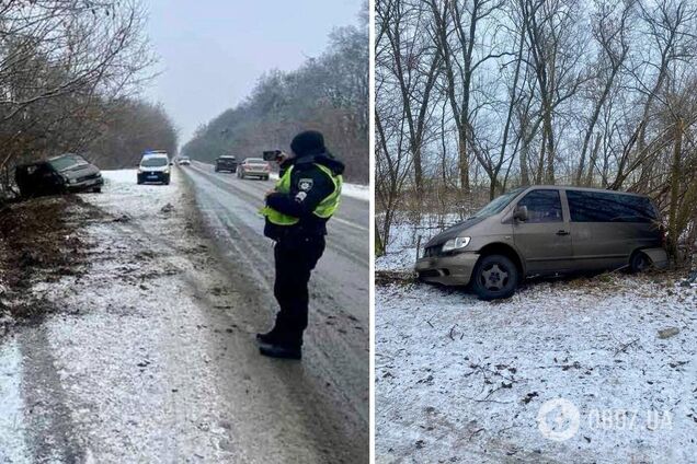 Mercedes на скорости съехал в кювет