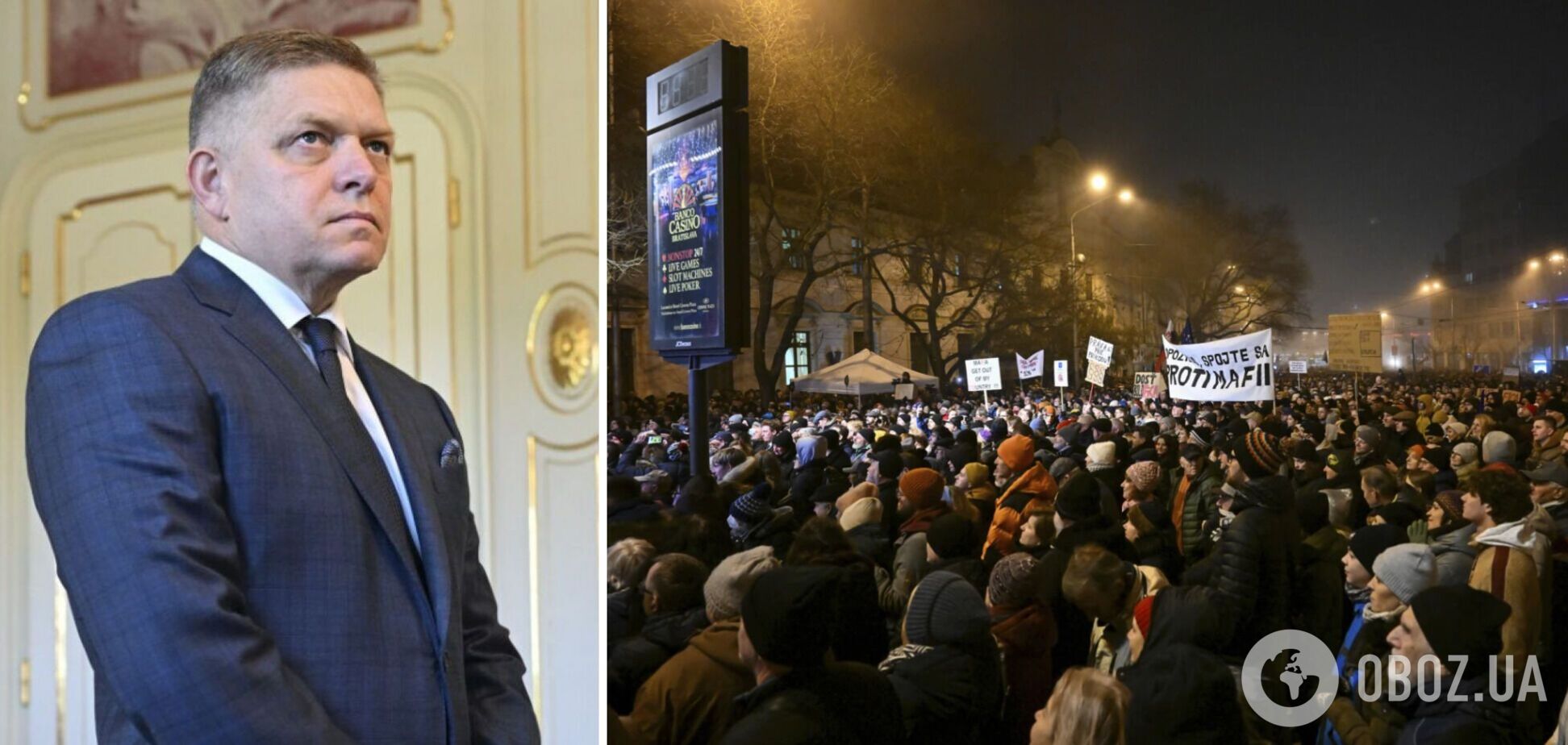 В Словакии массовые протесты против правительства Фицо: на улицы вышли тысячи людей