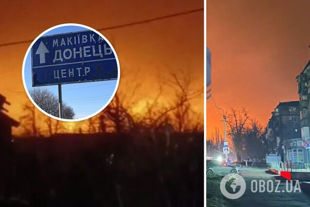 В окупованій Макіївці після прильотів розгорілася масштабна пожежа: фото і відео 'бавовни'