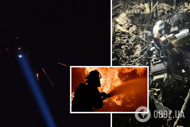 На Николаевщине обломки сбитых дронов упали на складское здание: возник пожар. Фото