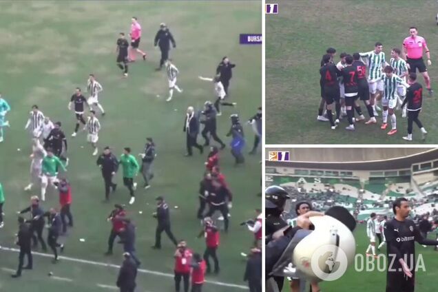 У Туреччині футбольний матч завершився грандіозним побоїщем. Відео