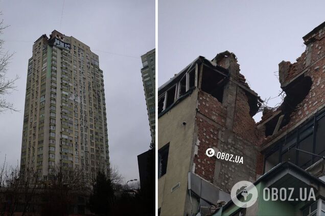 Последствия русской атаки на Киев.