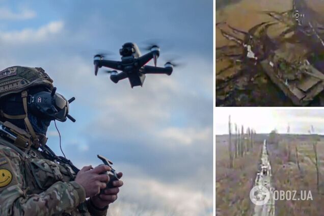 Танк, БТР та кілька 'буханок': спецпідрозділ ГУР спалив FPV-дронами техніку окупантів на Запоріжжі. Відео