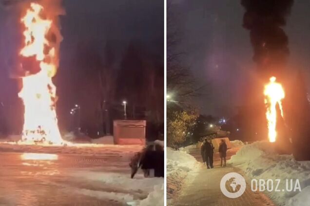 Знак? У російських Хімках згоріла головна новорічна ялинка. Відео