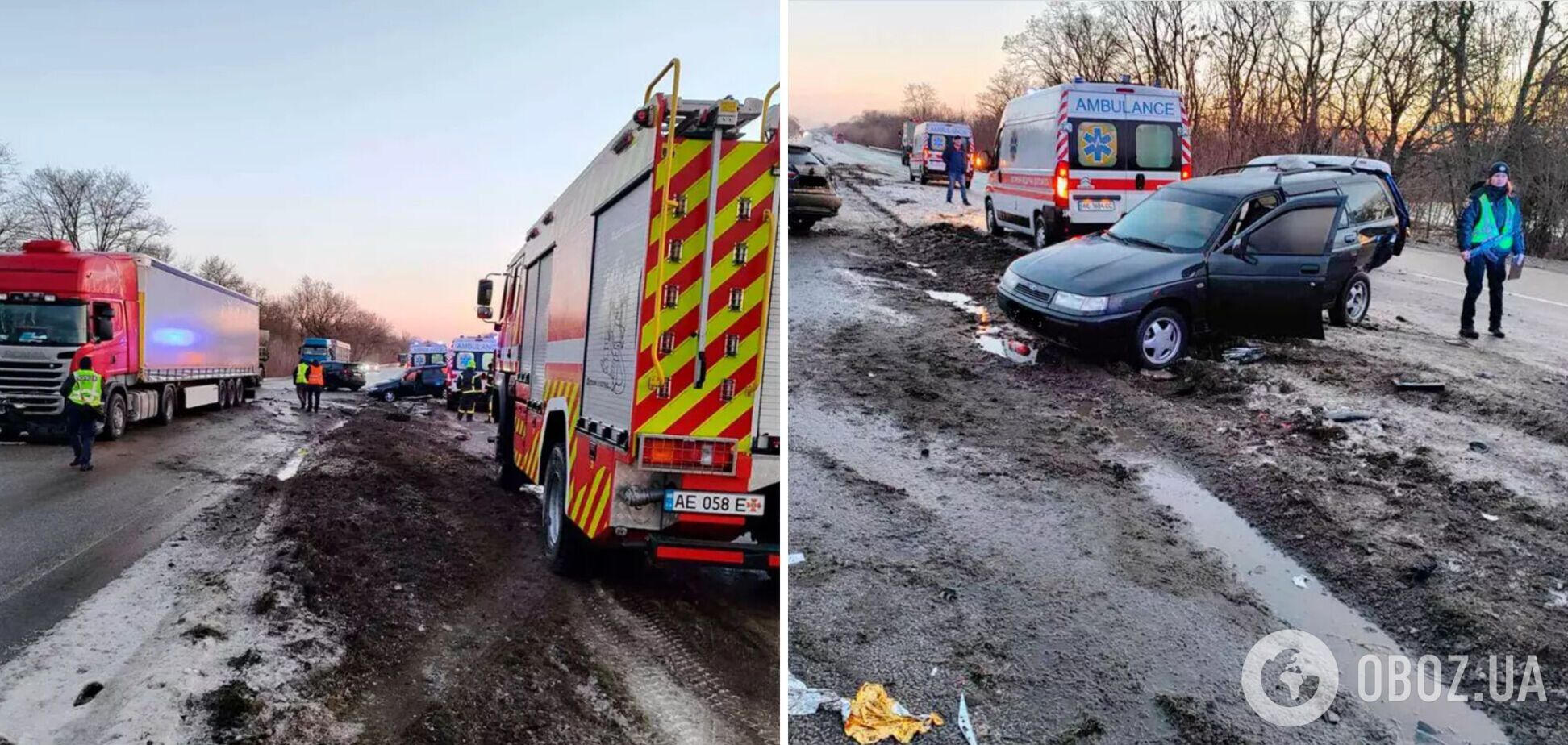 На Дніпропетровщині сталася масштабна ДТП, постраждали шість осіб. Фото