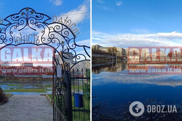 В Ивано-Франковске стадион превратился в озеро: коммунальщики неделю не реагировали на утечку воды. Фото и видео