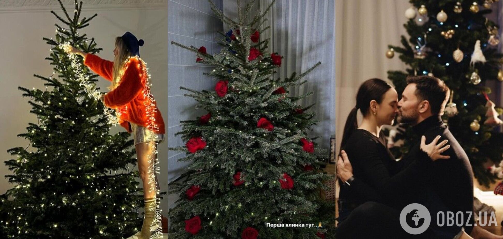 Как украинские звезды украсили елки на Новый год: у Никитюк розы, а Решетники нацепили бантик