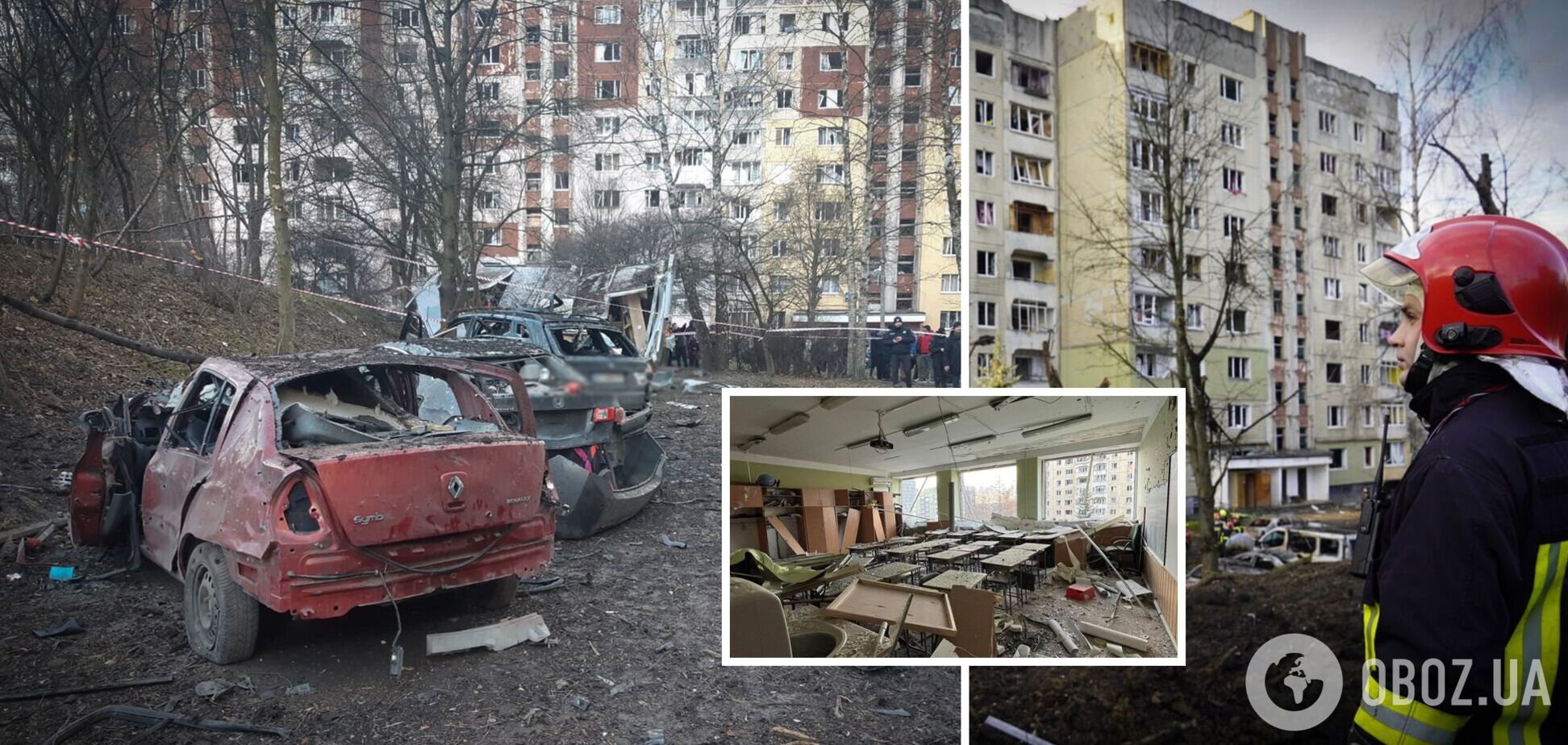 Во Львове – прилет в жилой дом и пожар из-за падения обломков: есть погибший и раненые. Фото и видео