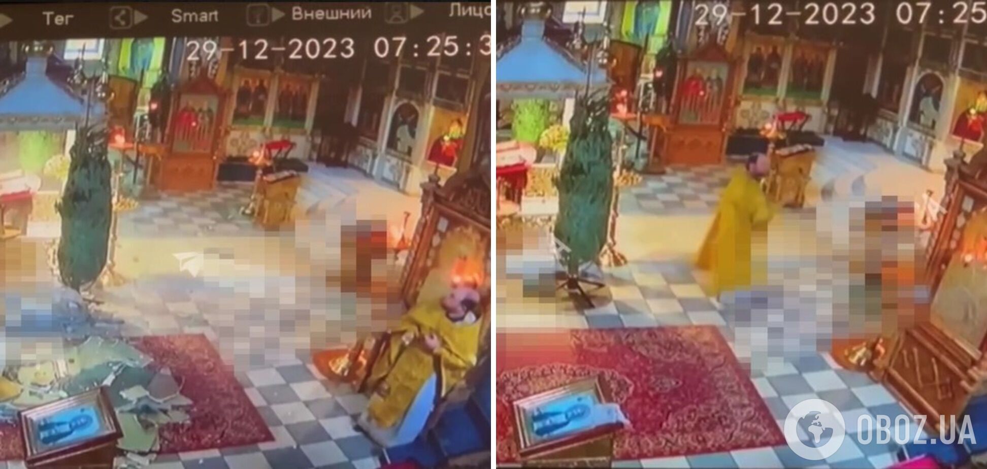 В Одессе священник чудом уцелел во время атаки РФ на город: момент попал на видео