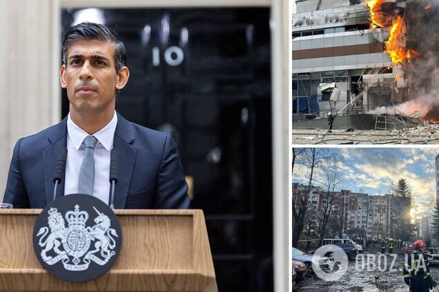 'Путин не остановится ни перед чем, но мы не дадим ему победить': Сунак прокомментировал ракетный обстрел Украины