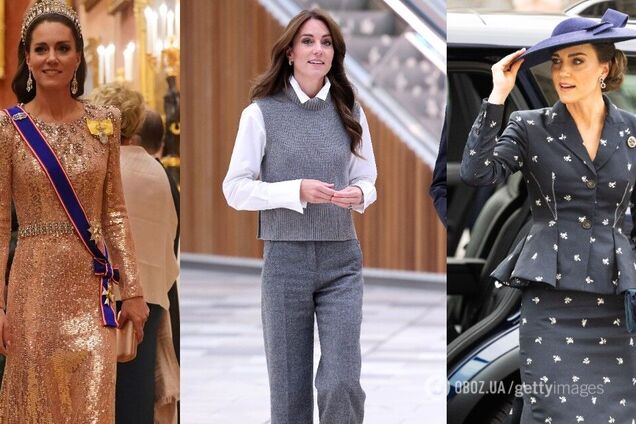 Лучшие образы Кейт Миддлтон в 2023 году: 'платье мести', цветные костюмы и шерстяные брюки