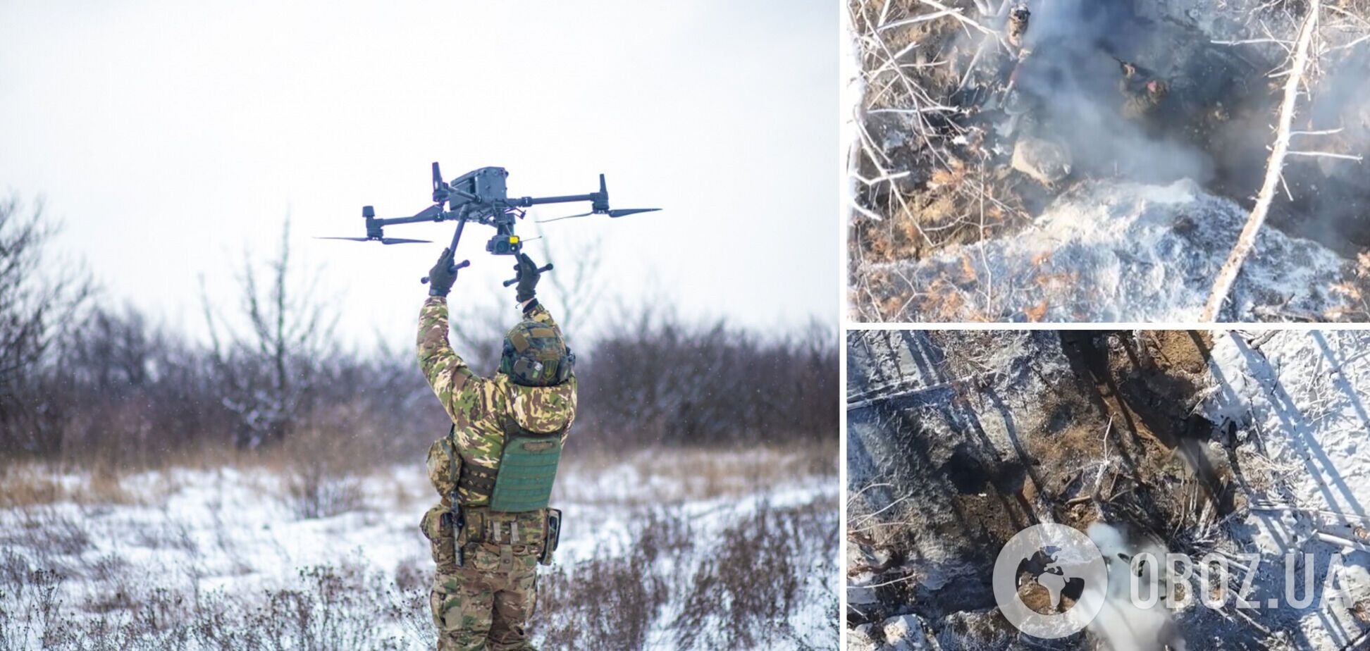 Підкинули подаруночки: захисники України з безпілотинка ліквідували окупантів в окопі. Відео