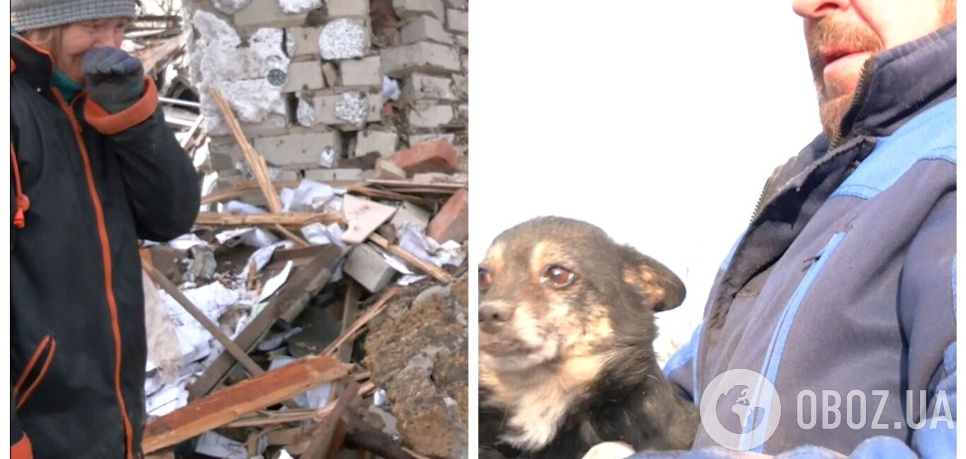 В Смеле из-под завалов разрушенного дома вытащили собаку: она провела там почти сутки. Видео