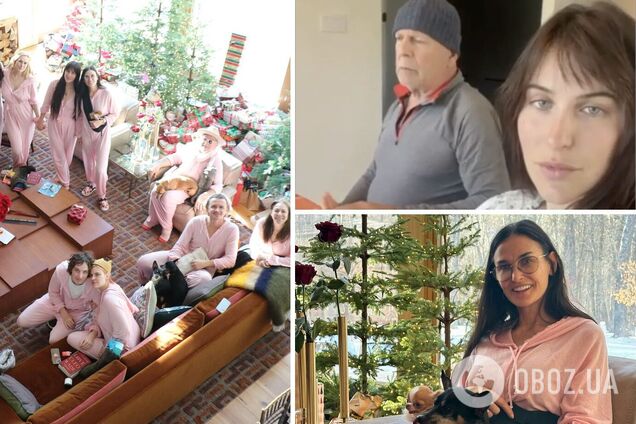 Деми Мур устроила 'розовую' вечеринку на Рождество, но ее забросали вопросом: где Брюс Уиллис?