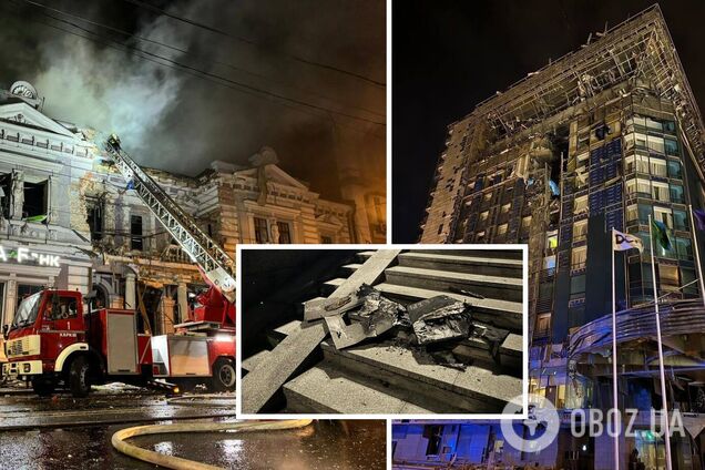 У Харкові було чотири влучання ворожих БПЛА, зруйновано будівлі в центрі: нові деталі атаки. Фото й відео