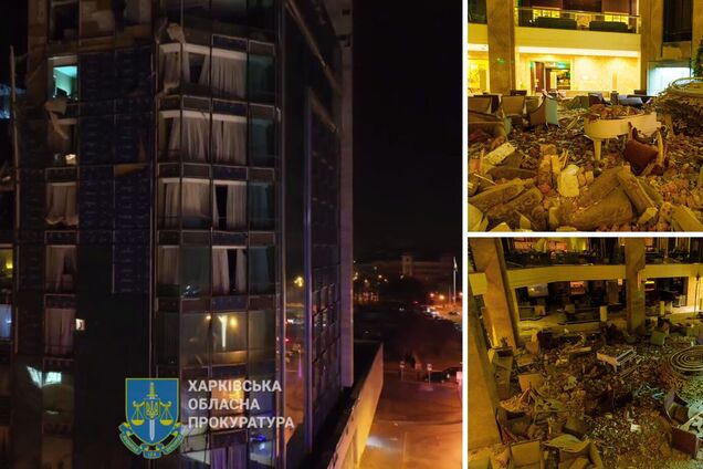 Пошкодження готелю у Харкові