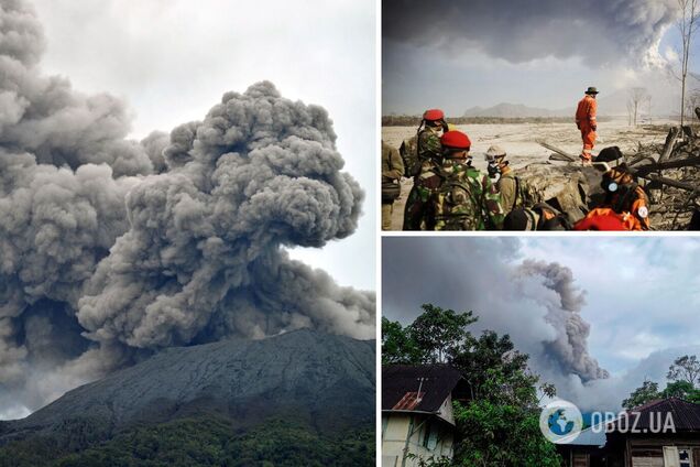 В Индонезии в результате извержения вулкана погибли 11 альпинистов, пепел накрыл несколько сел. Фото и видео