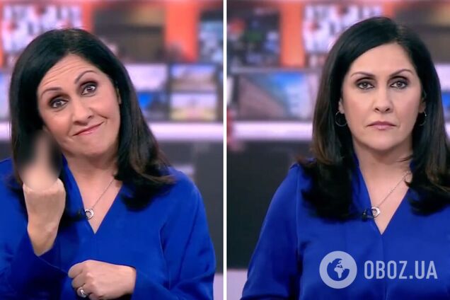 Телеведуча ВВС показала середній палець у прямому ефірі. Відео
