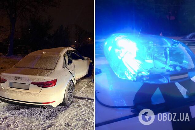 Водитель на скорости протаранил столб