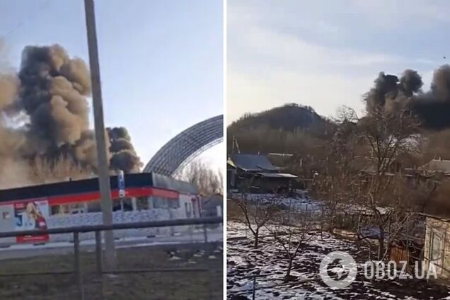 В оккупированном Донецке мощная 'бавовна': слышны звуки детонации, валит черный дым. Видео