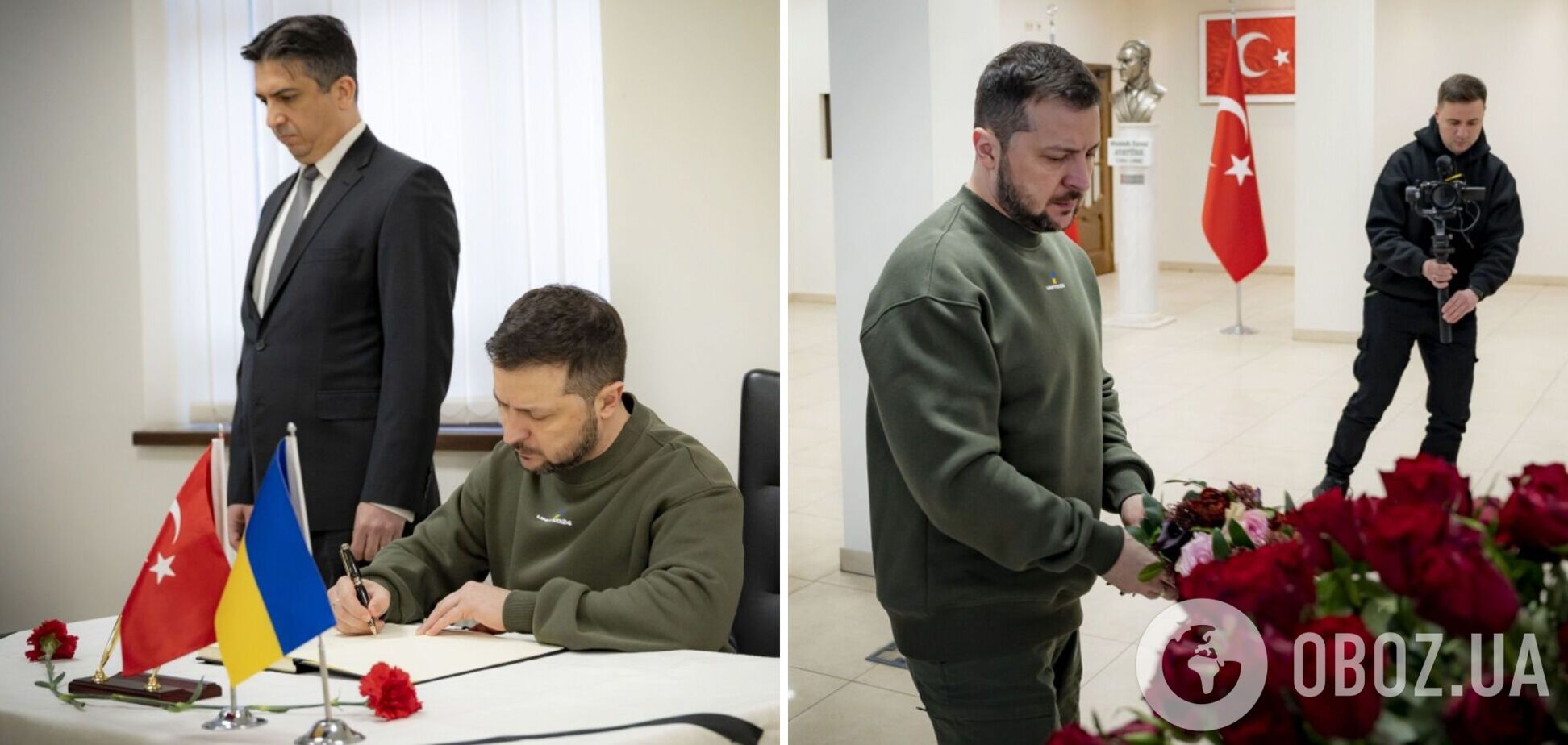 'Разделяем боль': Зеленский пришел в посольство Турции в Украине, чтобы почтить память жертв землетрясения. Фото и видео