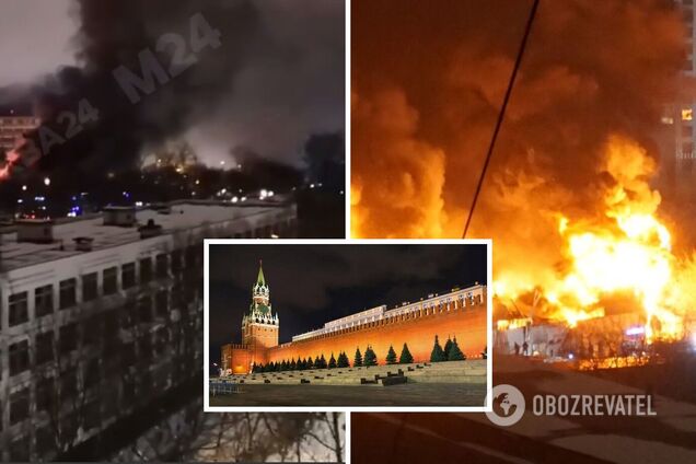 В Москве у НИИ точных приборов произошел взрыв и начался масштабный пожар. Видео