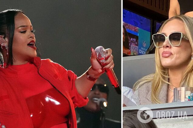 Адель стала мемом в сети после того, как экспрессивными жестами попросила VIP-артистов не мешать ей смотреть выступление Рианны