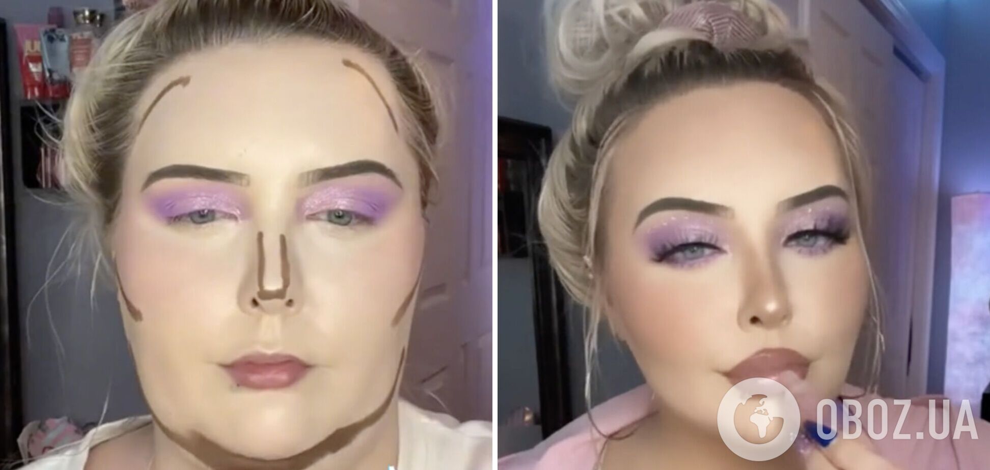Как с помощью макияжа 'похудеть' на 10 кг: девушка показала лайфхак и покорила сеть. Видео