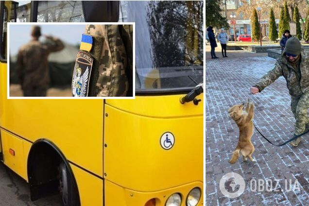 В Черкассах военного не пустили в маршрутку с собакой, которая служила с ним на Бахмутском направлении
