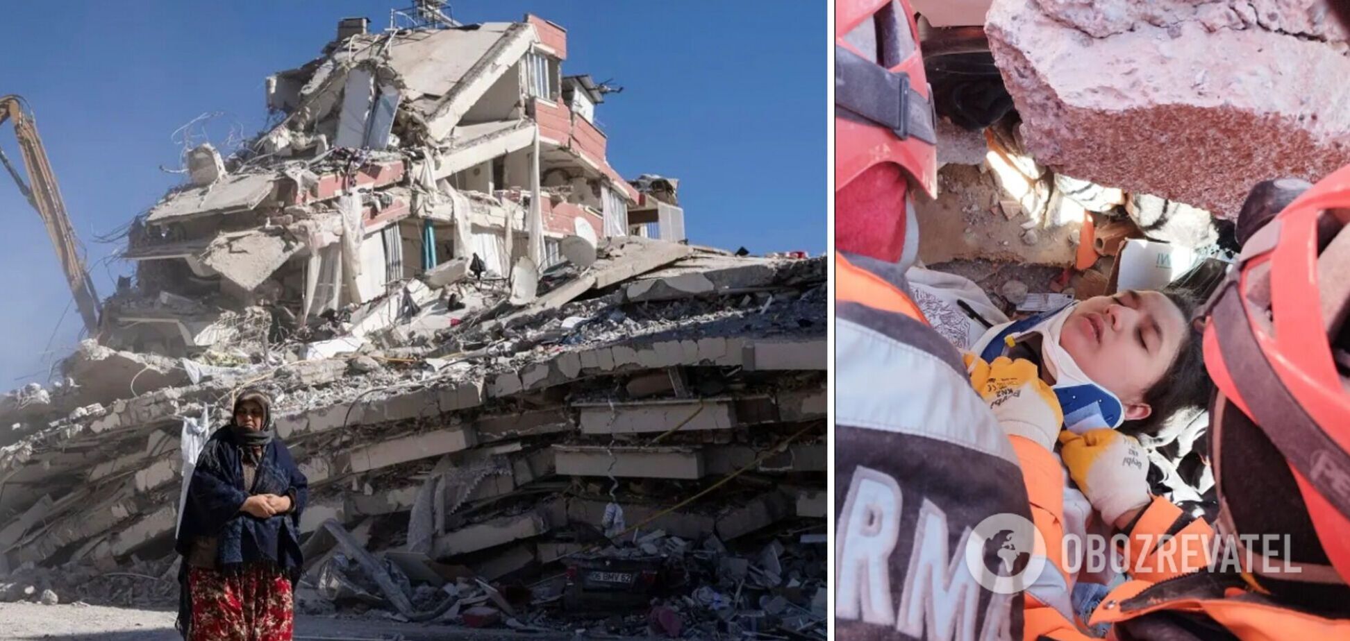 В Турции спустя 10 дней после землетрясения из-под завалов спасли 17-летнюю девушку. Фото
