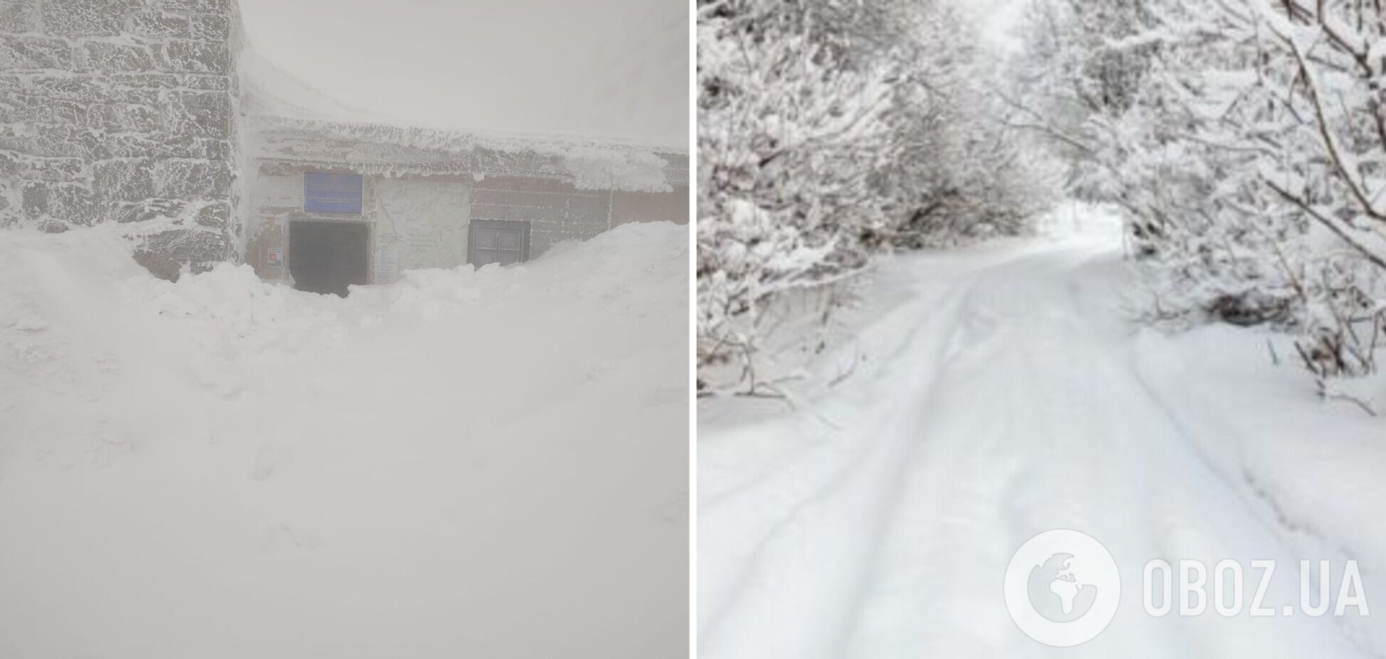 Украинские Карпаты засыпало снегом