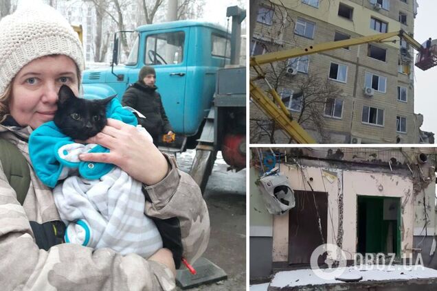Ждала более 2 недель спасения: в Днепре вернули хозяевам кошку из разрушенного российским ударом дома. Фото и видео