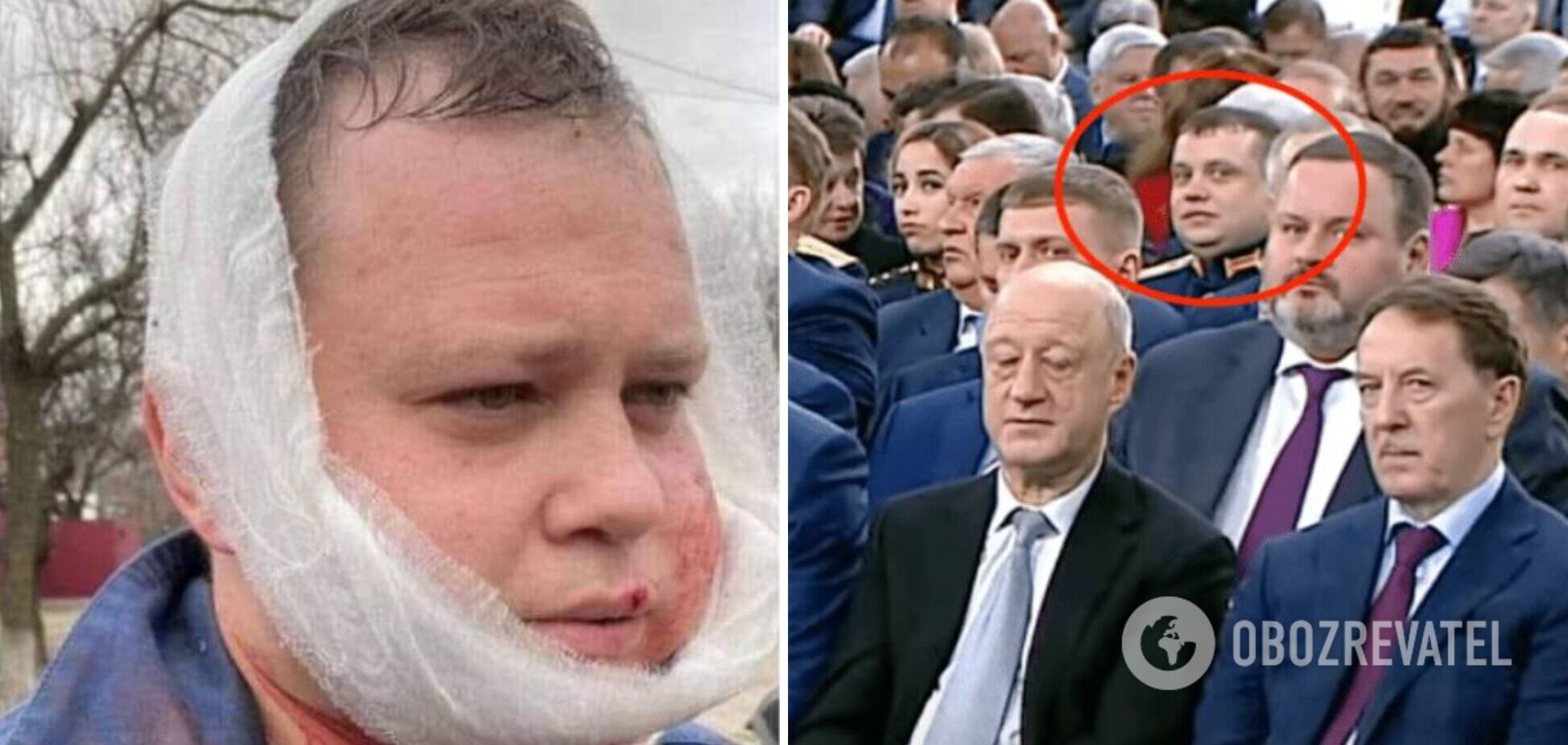 Среди приглашенных на выступление Путина заметили бомбившего Чернигов российского пилота Красноярцева. Фото