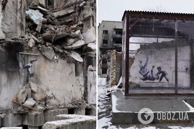 Графіті Бенксі на Київщині захистять від вандалів і негоди: в Бородянці, Ірпені та Горенці встановили бездротову систему безпеки. Фото