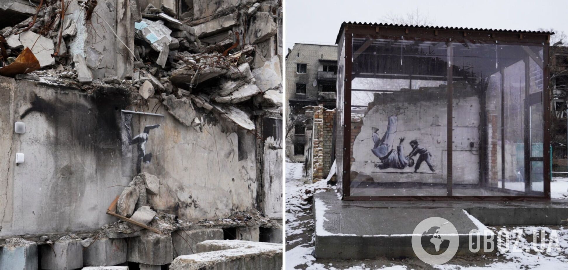 Графіті Бенксі на Київщині захистять від вандалів і негоди: в Бородянці, Ірпені та Горенці встановили бездротову систему безпеки. Фото