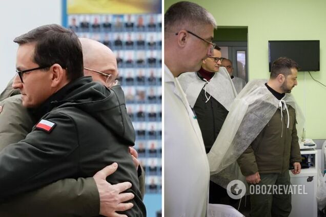 Польша была с нами каждую минуту этого года: Зеленский и Моравецкий встретились в Киеве и навестили раненых. Фото и видео