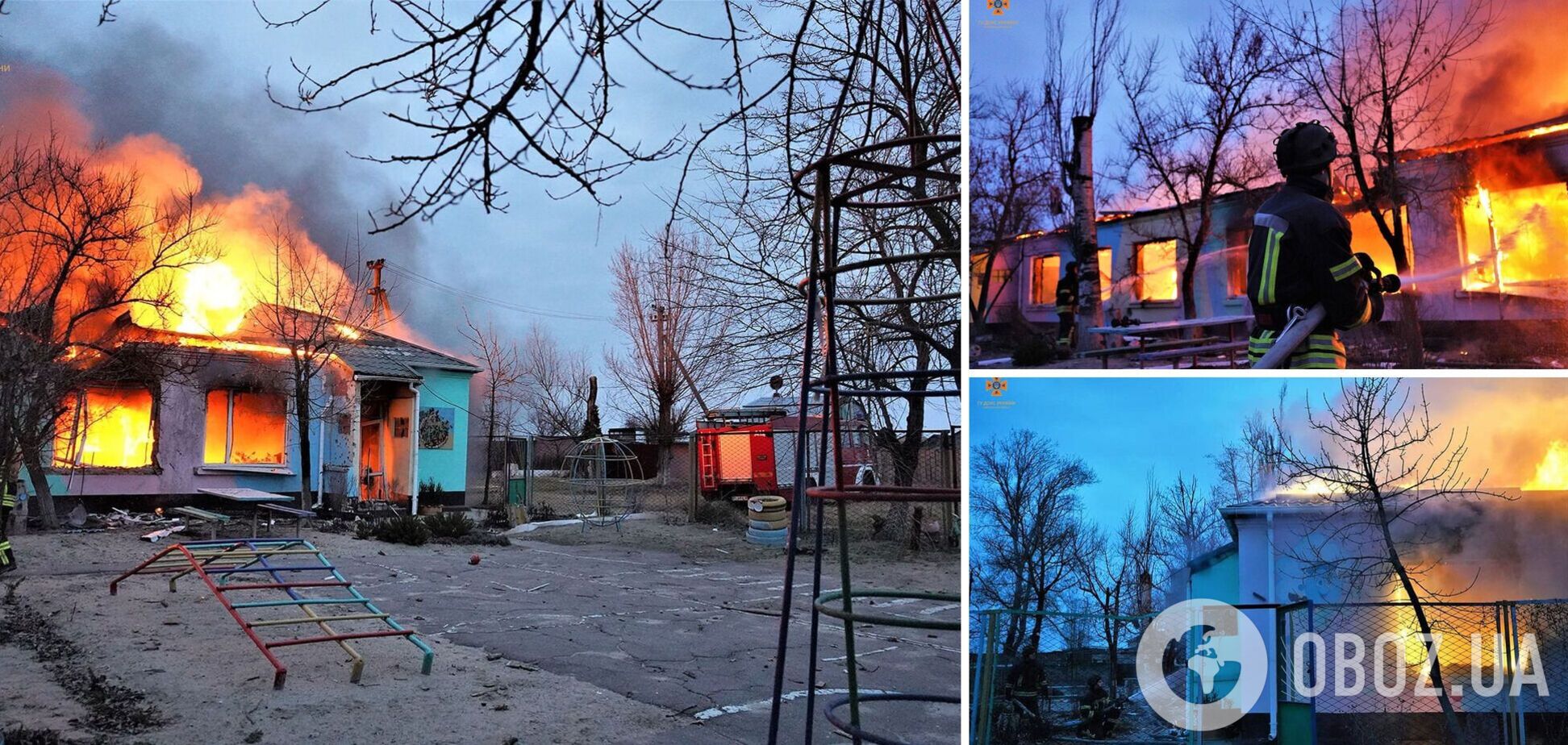 'Справжнє варварство': у Херсоні внаслідок ворожих обстрілів згорів дитячий садок. Фото і відео