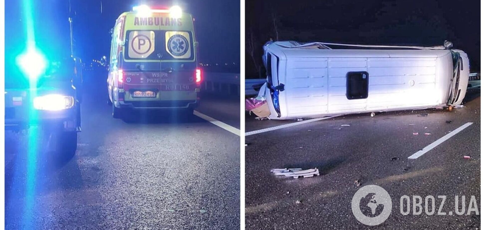 В Польше два буса с украинцами попали в ДТП: 5 человек в больнице