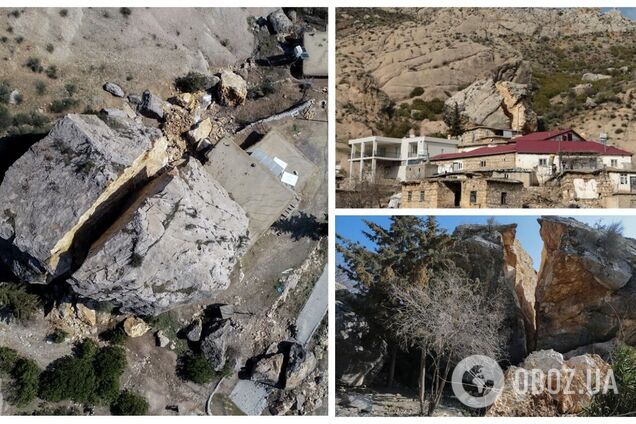 У Туреччині внаслідок землетрусів величезна частина скелі врізалася в будинок і розкололася: моторошні наслідки показали на відео