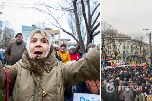 Блокували дороги та викрикували проросійські гасла: партія 'Шор' влаштувала акції протесту в столиці Молдови. Фото і відео