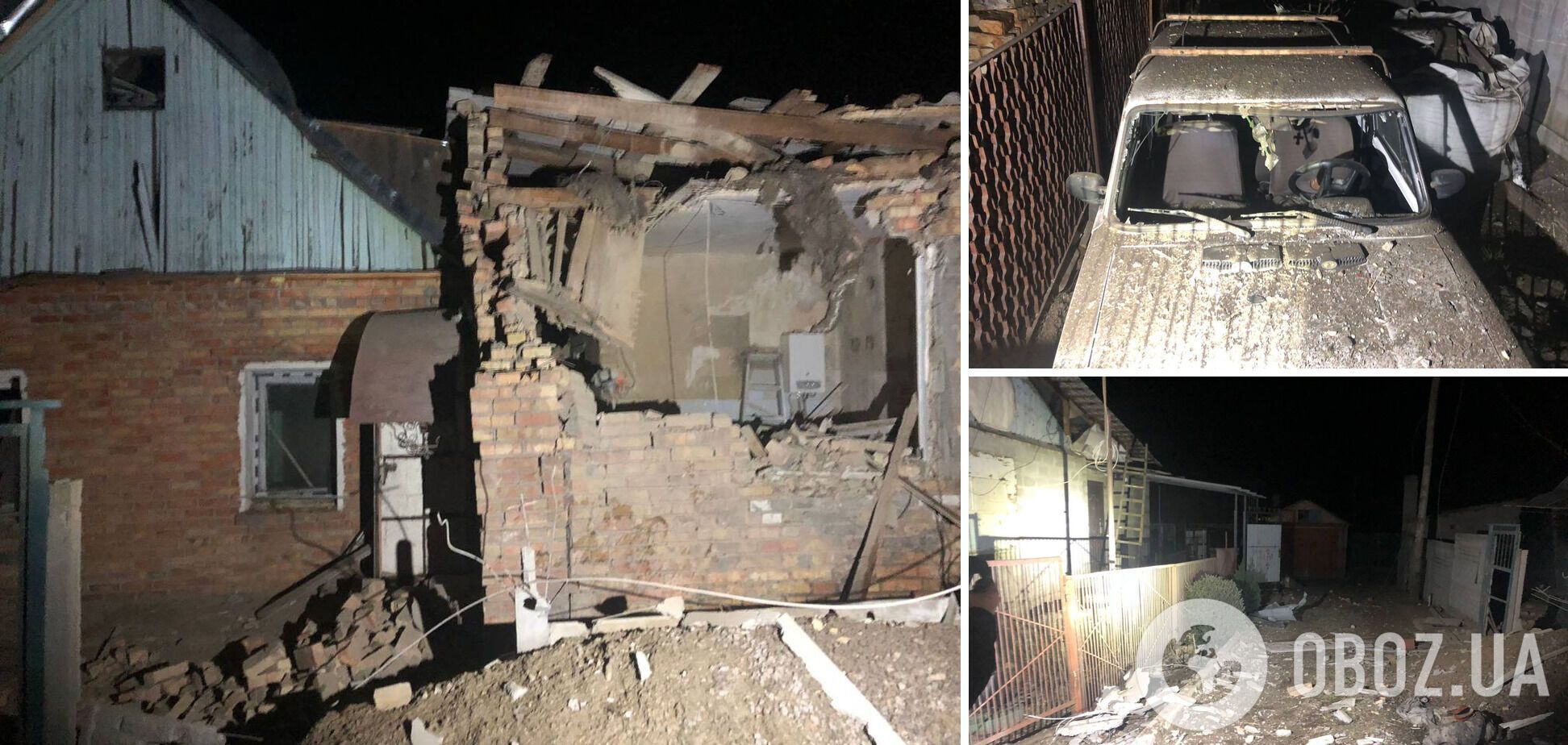 Последствия обстрела в Никополе