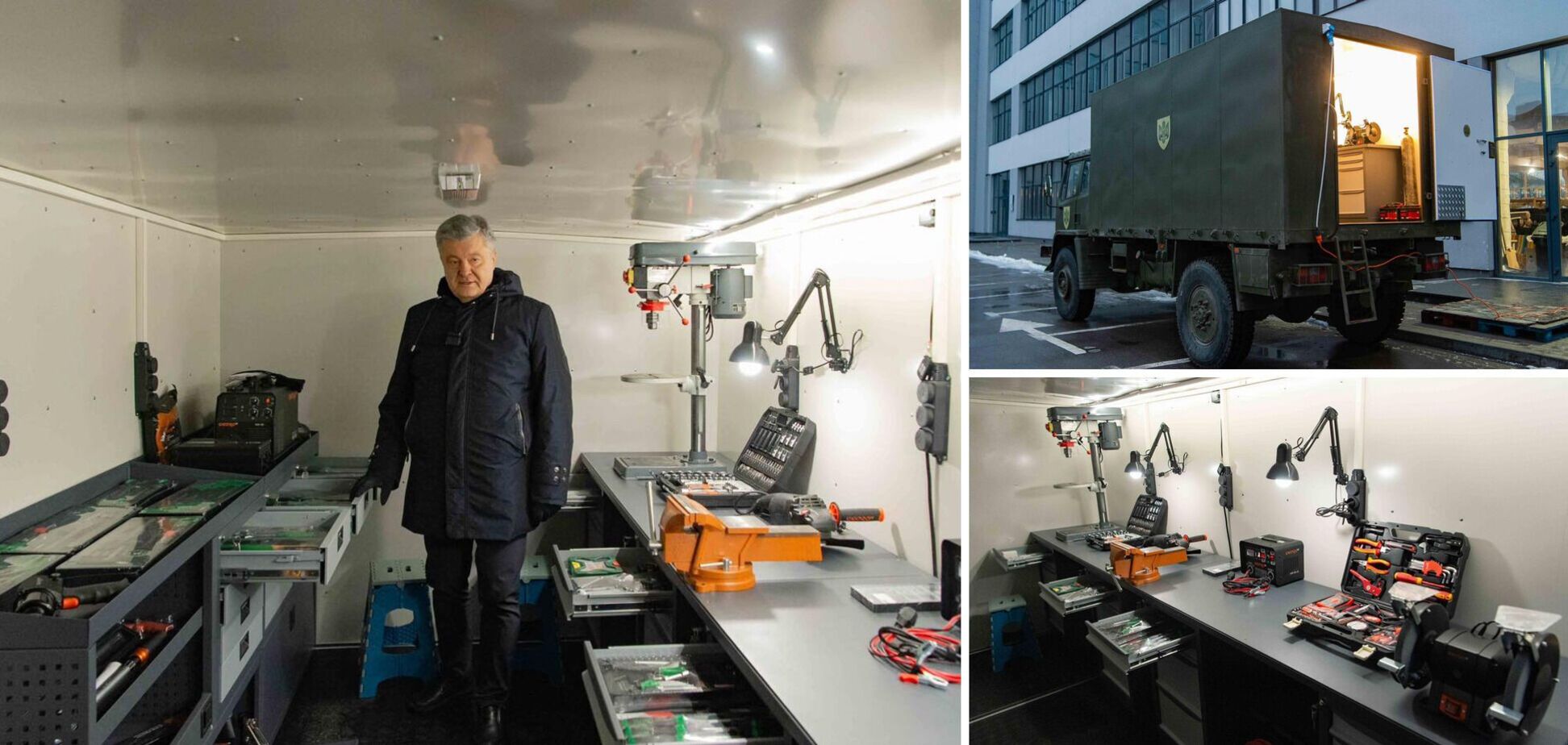 DAF на фронті – річ універсальна: Порошенко передав у ДШВ першу пересувну майстерню на базі вантажівки