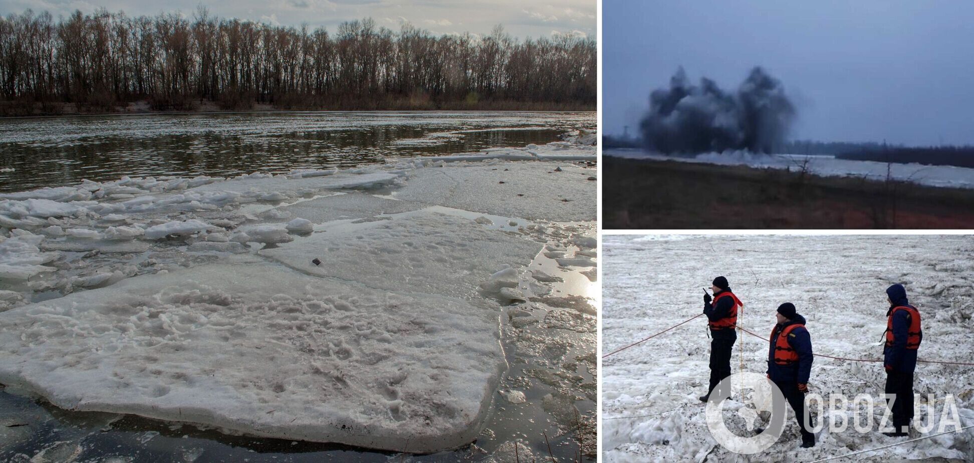 Специалисты будут взрывать ледовую пробку на реке Десна