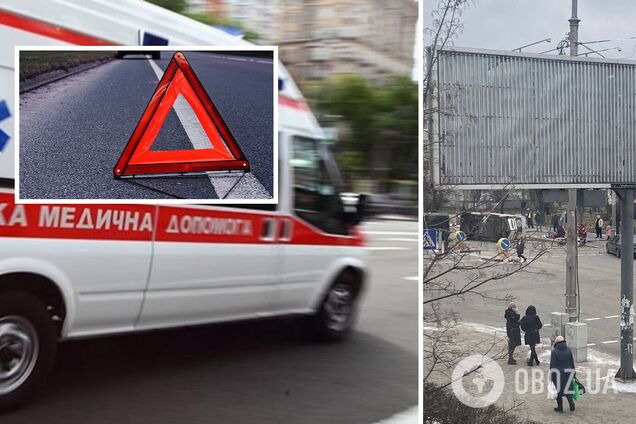 В Киеве карета скорой помощи попала в ДТП: водитель вылетел через лобовое стекло. Фото и видео