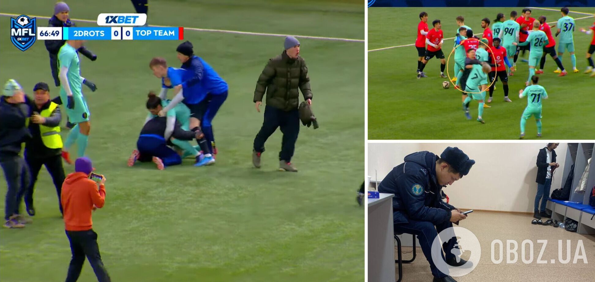 Російських футболістів побили під час матчу у Казахстані. Відео