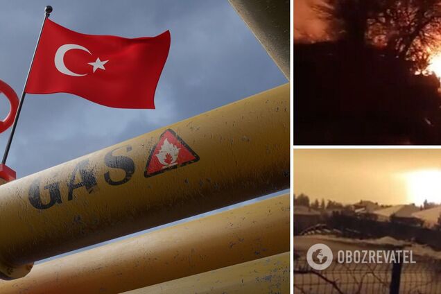 В Турции из-за землетрясения произошел мощный взрыв на газопроводе. Видео