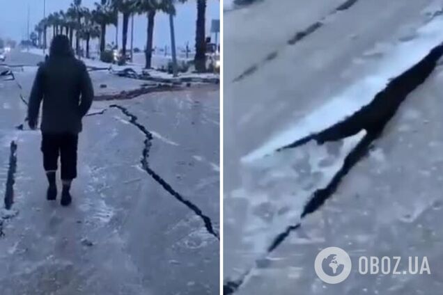 У Туреччині вулиці одного з міст покрилися велетенськими тріщинами після землетрусу. Відео