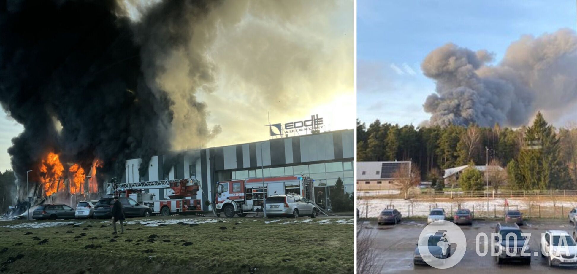 В Латвии  вспыхнул пожар на заводе, где выпускали дроны для Украины и НАТО. Виде
